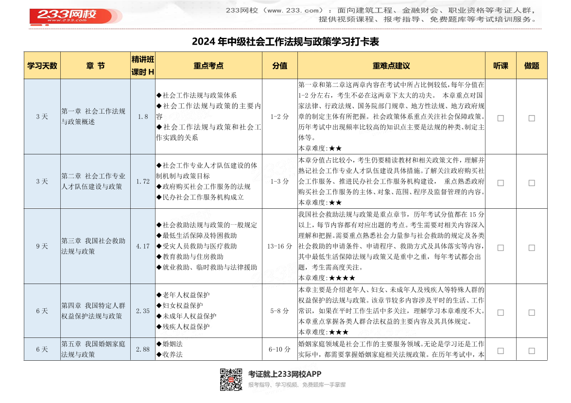 2024年中级社会工作法规与政策预习打卡表.pdf-图片1