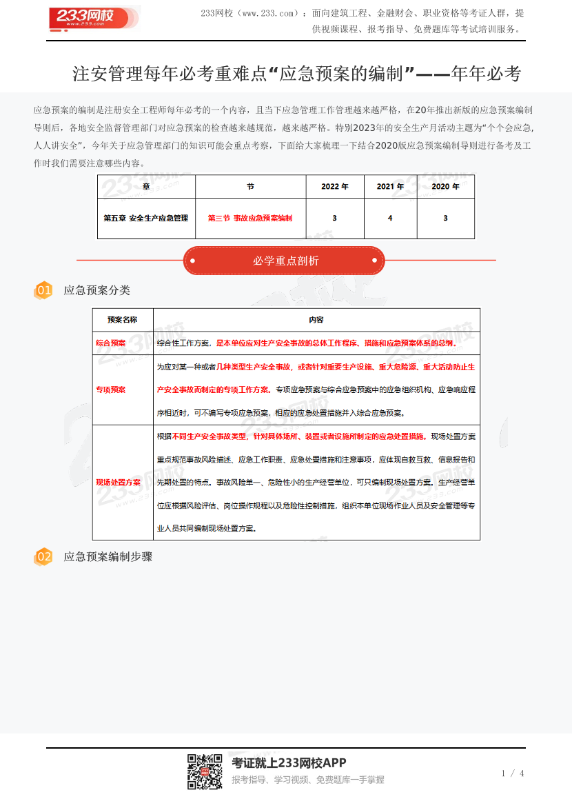 注安管理每年必考重难点“应急预案的编制”——年年必考.pdf-图片1
