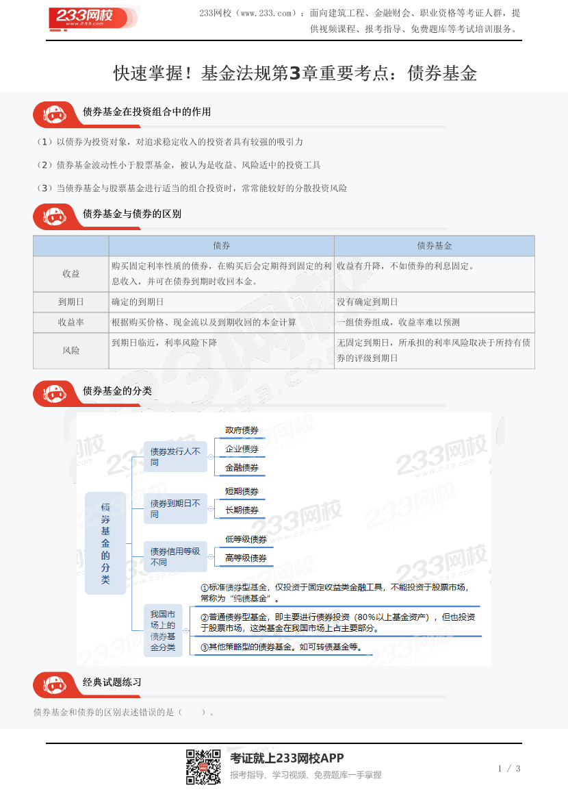 快速掌握！基金法规第3章重要考点：债券基金.pdf-图片1