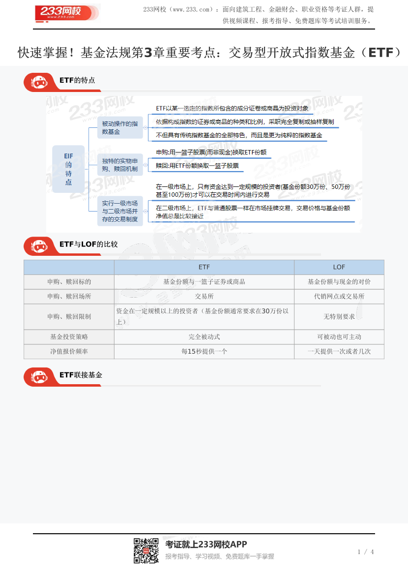 快速掌握！基金法规第3章重要考点：交易型开放式指数基金（ETF）.pdf-图片1