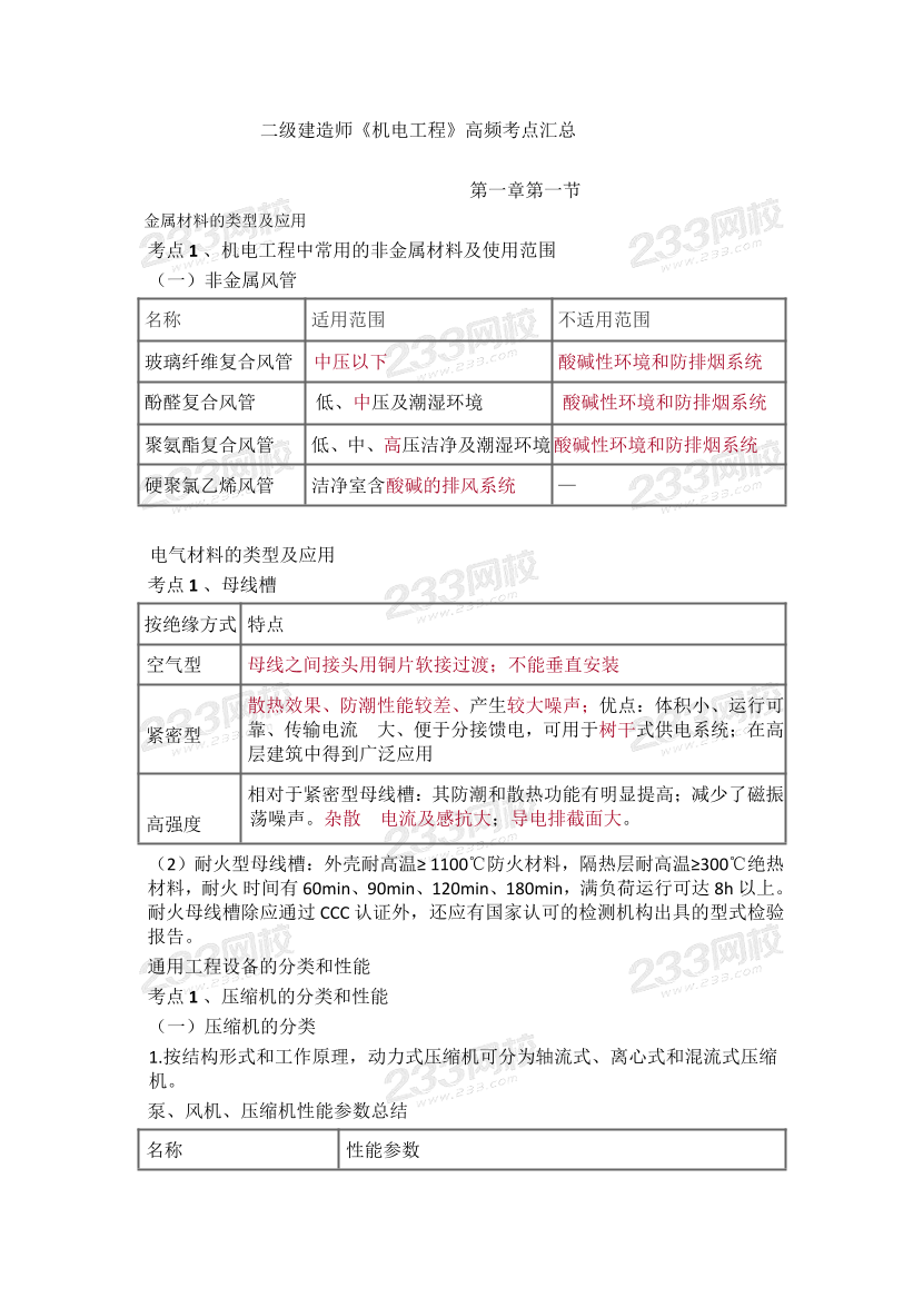 2024年二建《机电工程》高频考点汇总.pdf-图片1