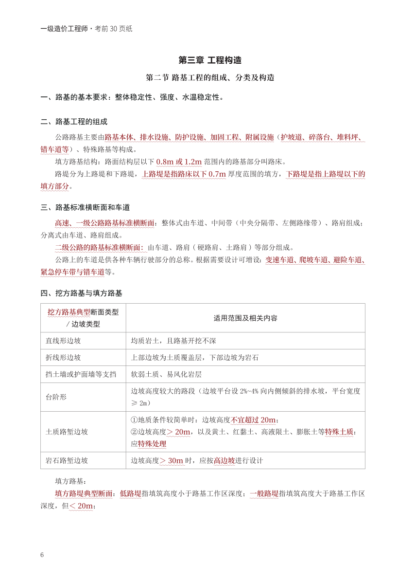 2024年一级造价工程师《技术与计量（交通）》考前30页纸.pdf-图片6