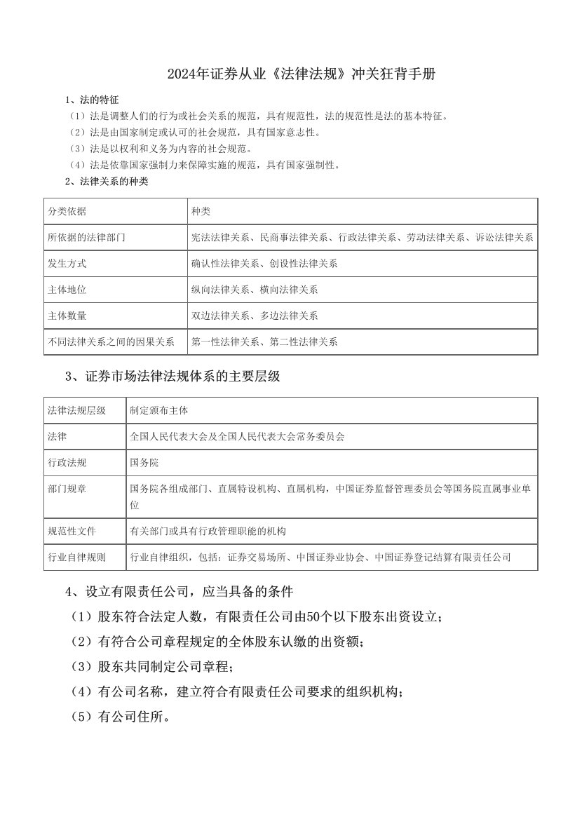 2024年證券從業(yè)《法律法規(guī)》沖關(guān)狂背手冊(cè).pdf-圖片1