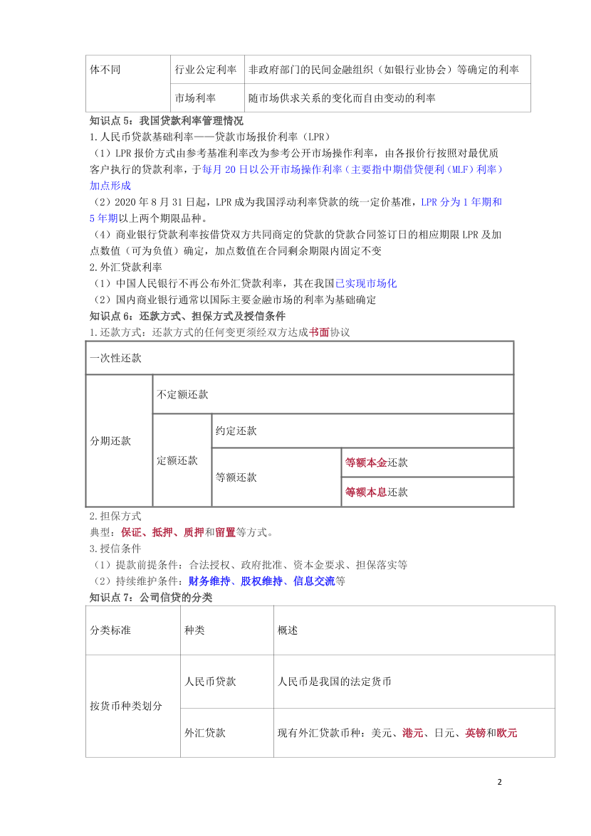 2024年银行从业初级《公司信贷》三色笔记.pdf-图片3