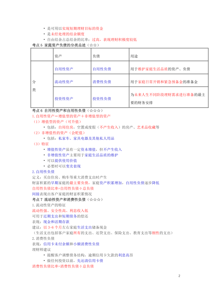 2024年银行从业中级《个人理财》三色笔记.pdf-图片3