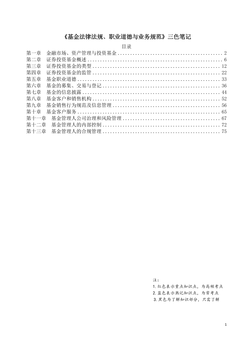 2024年基金从业《法律法规》三色笔记.pdf-图片1