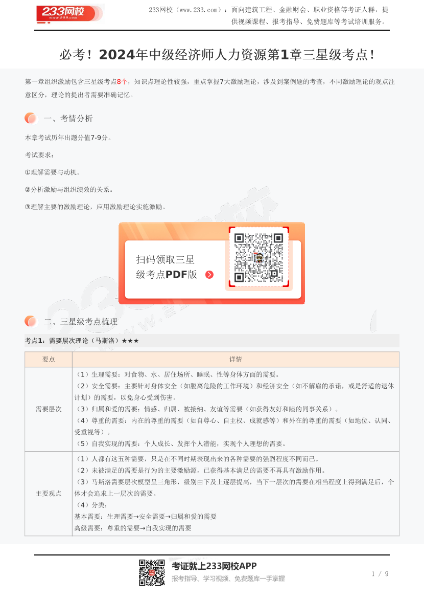 必考！2024年中級(jí)經(jīng)濟(jì)師人力資源第1章三星級(jí)考點(diǎn)！.pdf-圖片1