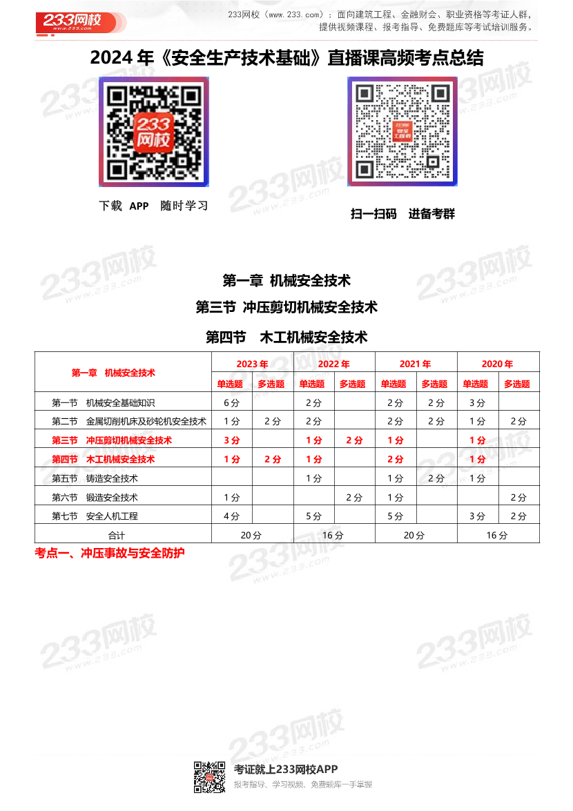 2024年注安技术新课训练营-第一章-第三、四节-高频考点总结.pdf-图片1