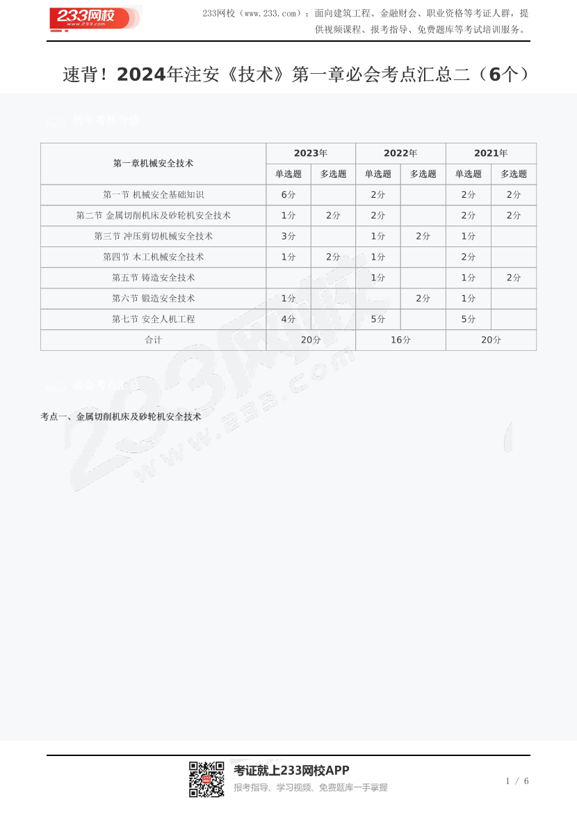 速背！2024年注安《技术》第一章必会考点汇总二（6个）.pdf-图片1