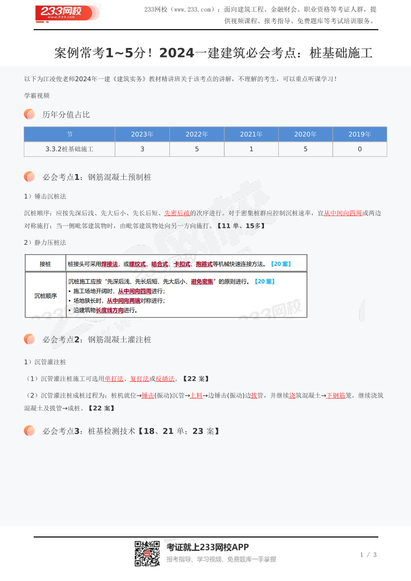 常考案例！2024一建建筑必会考点：桩基础施工.pdf-图片1