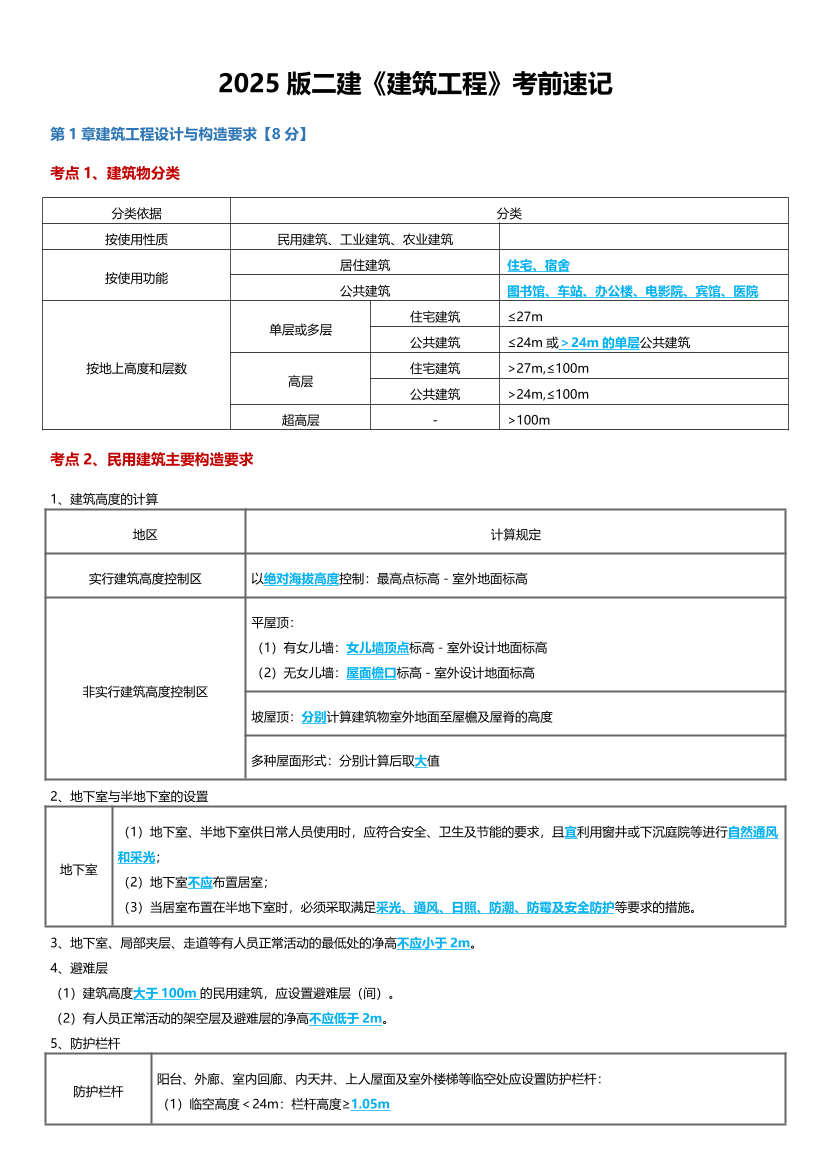 2025版二建《建筑工程》考前速记.pdf-图片1