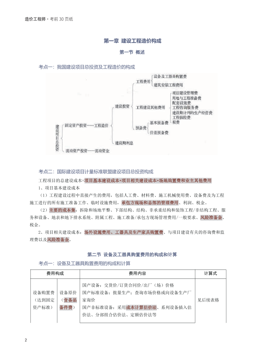 2025年一级造价工程师《建设工程计价》考前30页纸.pdf-图片2