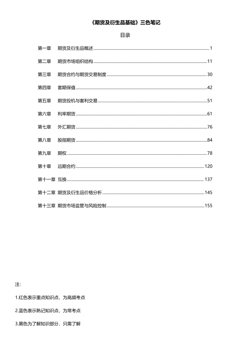 2025年期货从业《期货基础知识》精学三色笔记.pdf-图片1