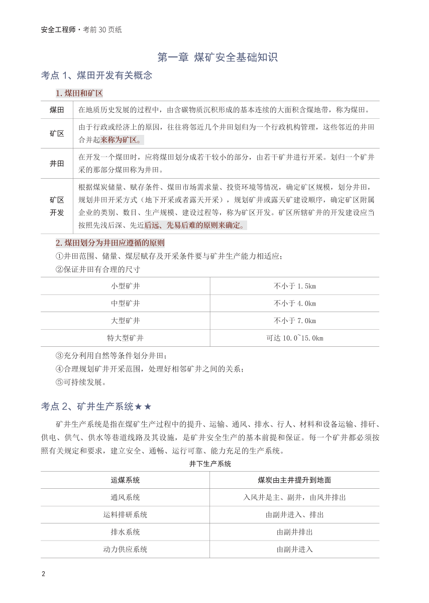 2025年中级注册安全工程师《煤矿安全》考前30页纸.pdf-图片2