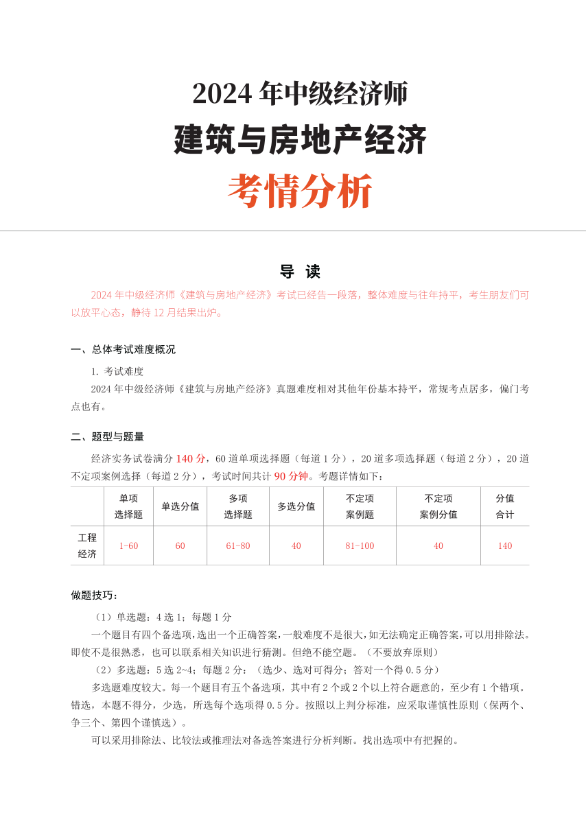 备考入门：《中级建筑与房地产》历年考情分析.pdf-图片1