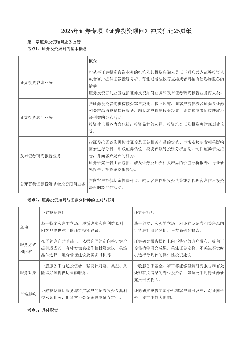 2025年證券專項《證券投資顧問》沖關狂記20頁紙.pdf-圖片1