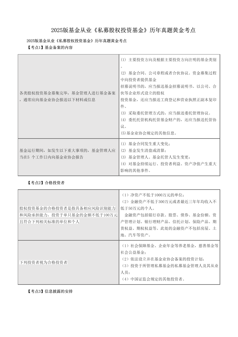 2025版基金从业《私募股权投资基金》历年真题黄金考点.pdf-图片1