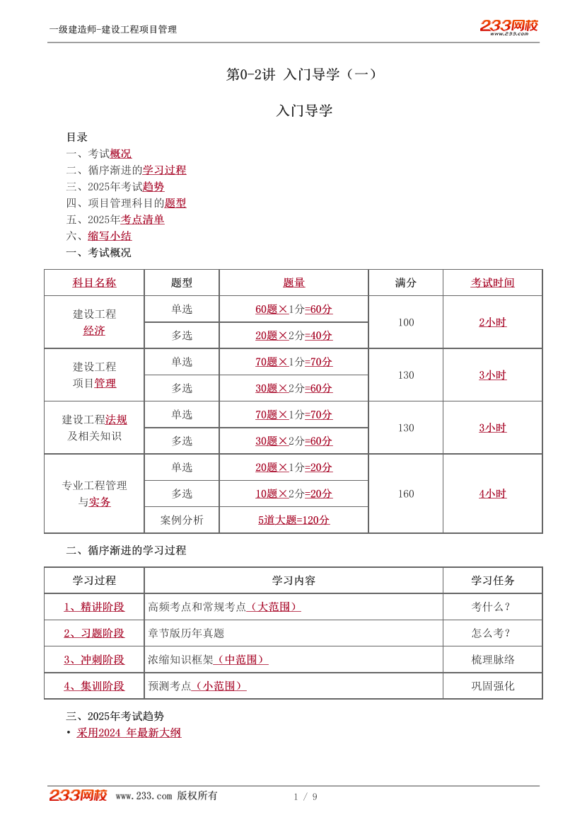 关宇-2025《建设工程项目管理》教材精讲班-入门导学+第一章【1-6讲】.pdf-图片1