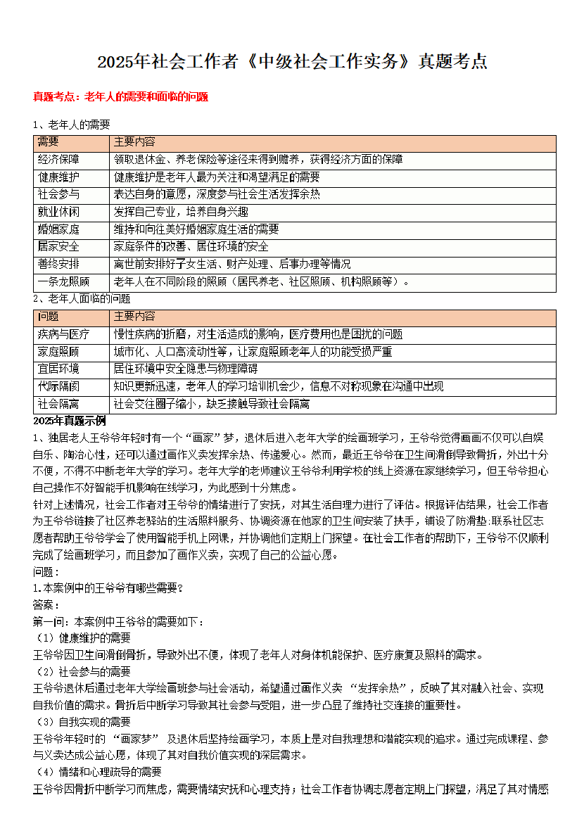 全新整理|社會工作者《中級實務》真題考點(附試題).pdf-圖片1