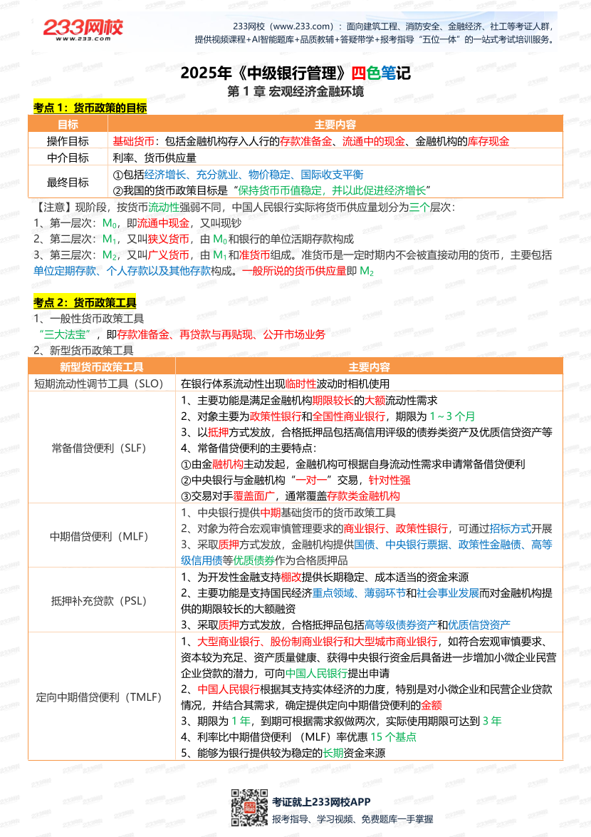 2025年银行从业《中级银行管理》四色笔记——42页.pdf-图片2