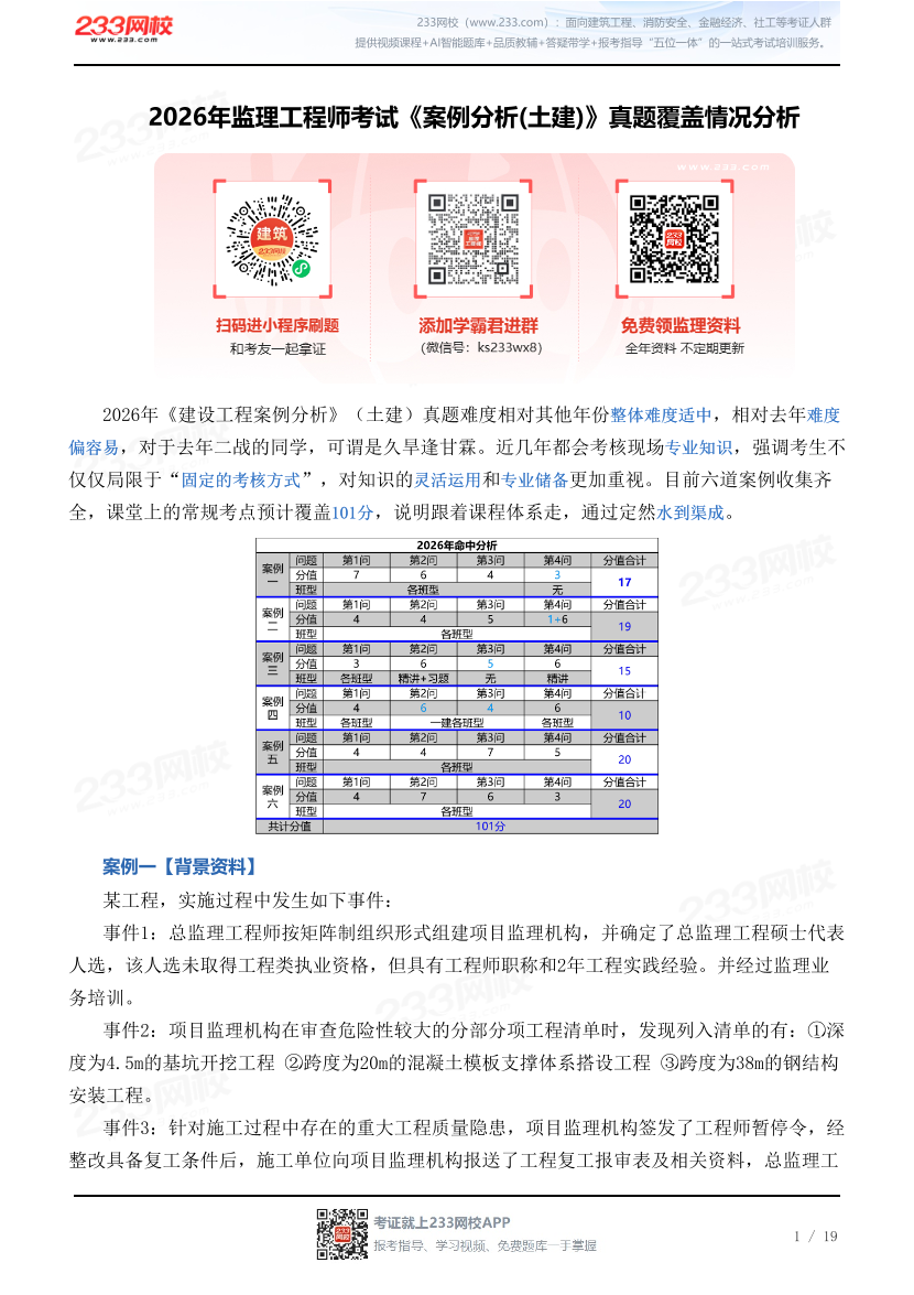 2026年监理工程师考试《案例分析(土建)》真题覆盖情况分析.pdf-图片1